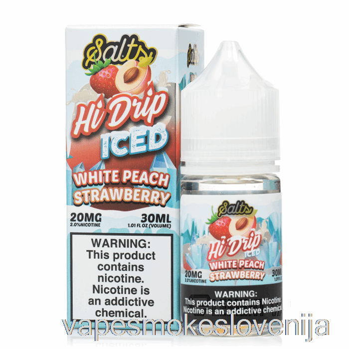 Vape Za Enkratno Uporabo Ledena Bela Breskev Jagoda - Hi-drip Soli - 30ml 50mg